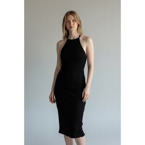 Ambiance black ribbed halter bodycon dress Size Small